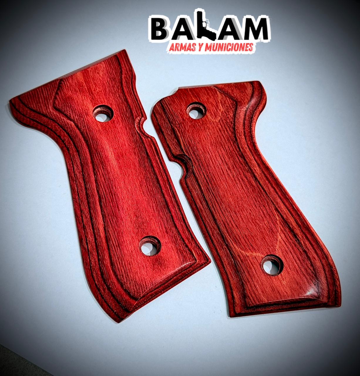 CACHAS BERETTA MADERA ROJAS