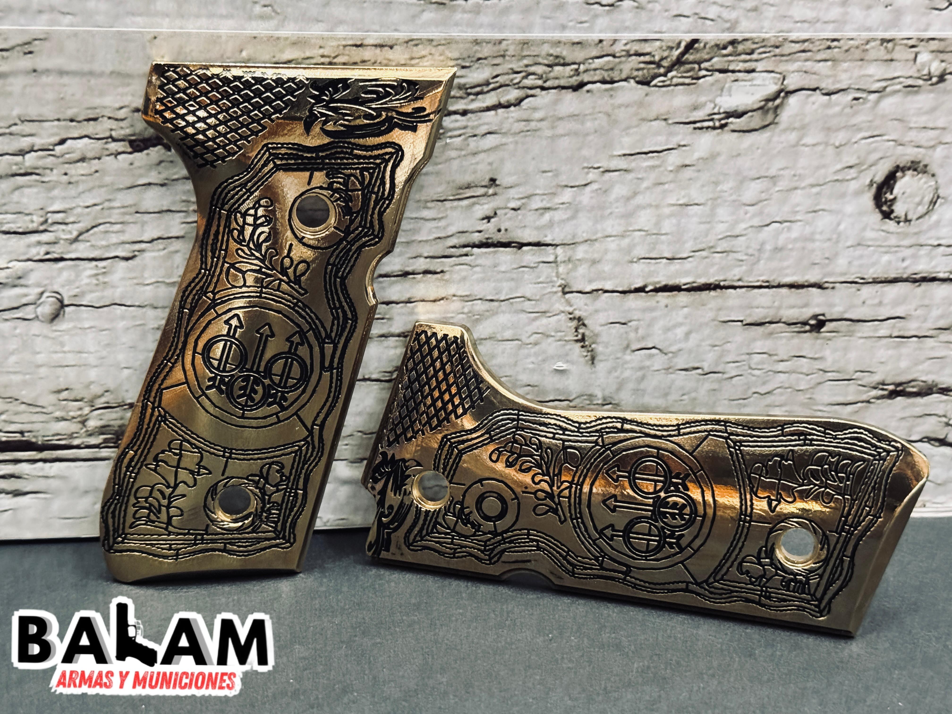 CACHAS BERETTA ORO LOGO EN LINEAS NEGRAS