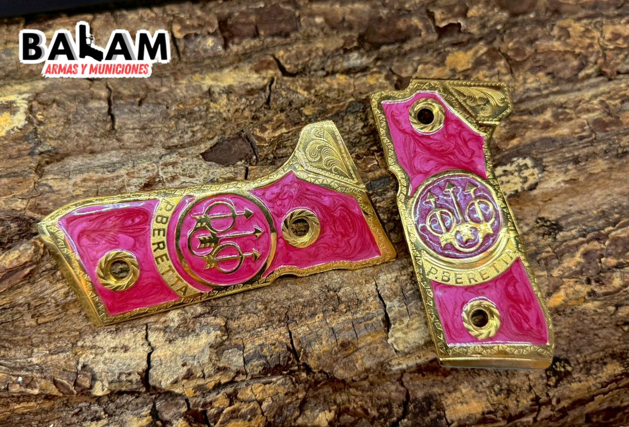 CACHAS BERETTA FONDO MARMOLEADO ROSA